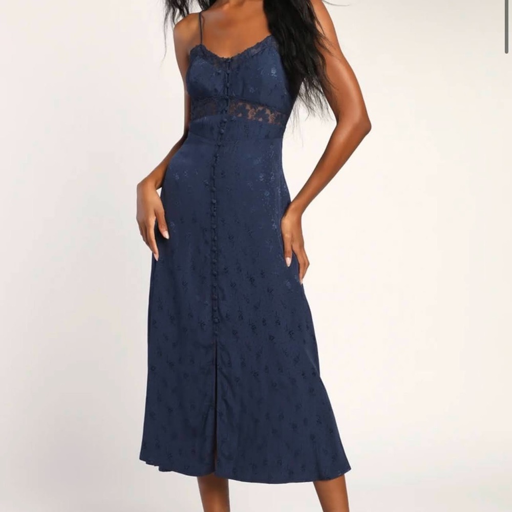 Lulu Navy Blue Dress. Size Medium
